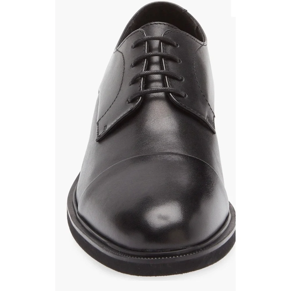Nordstrom Rack Ryden Cap Toe Derby Black Leather Dress Shoes Mens 10.5 M New